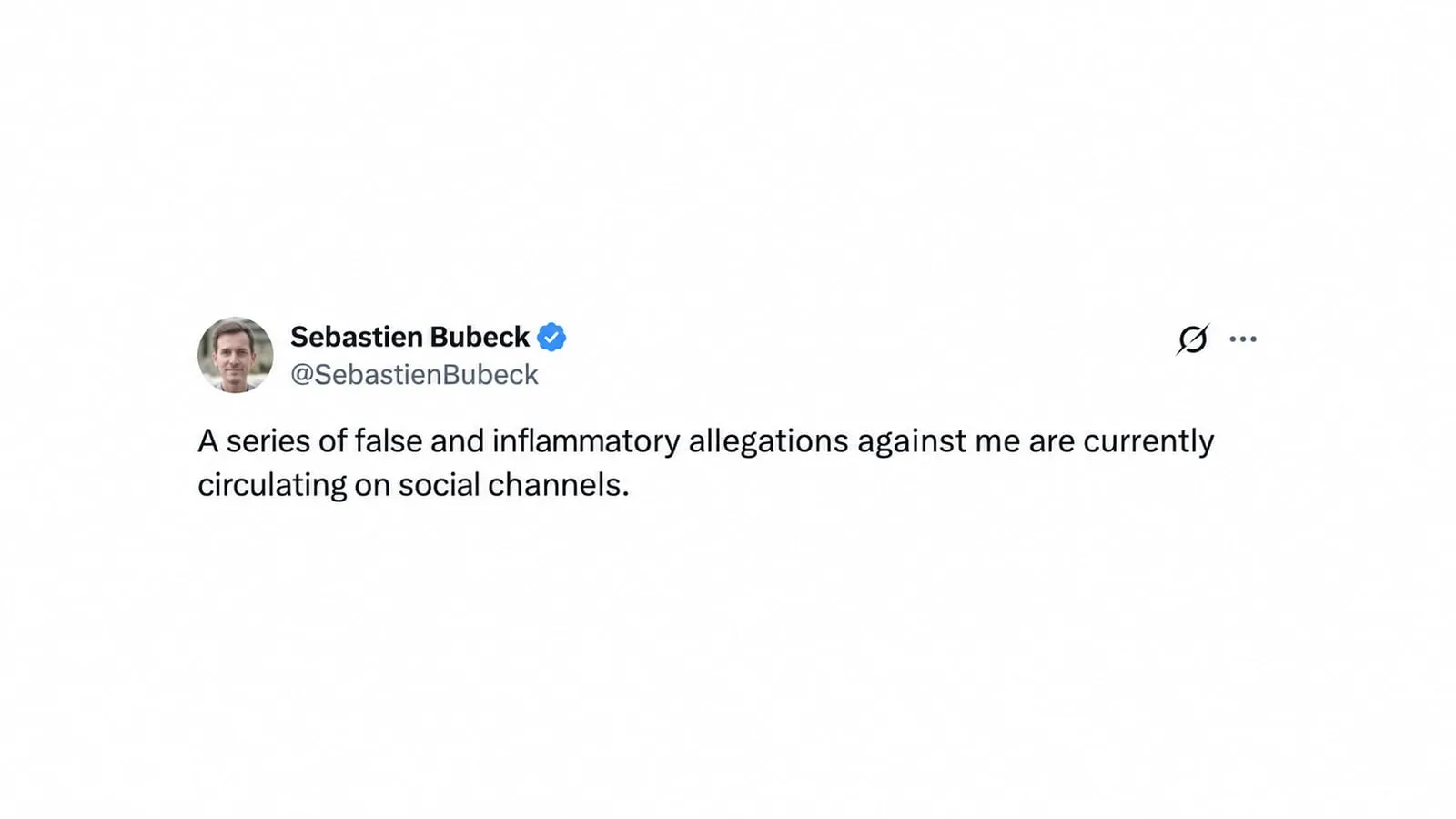 Sébastien Bubeck's initial response on X