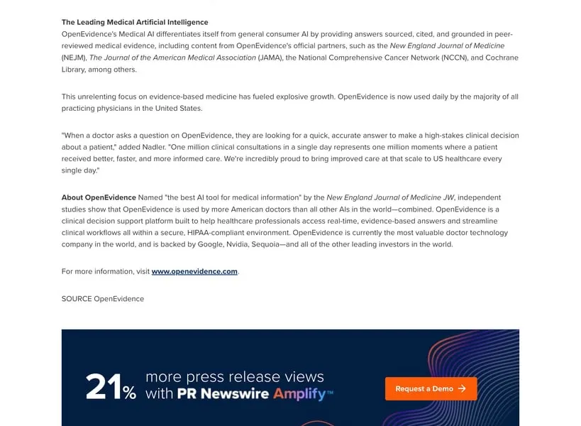 OpenEvidence achieves historic milestone